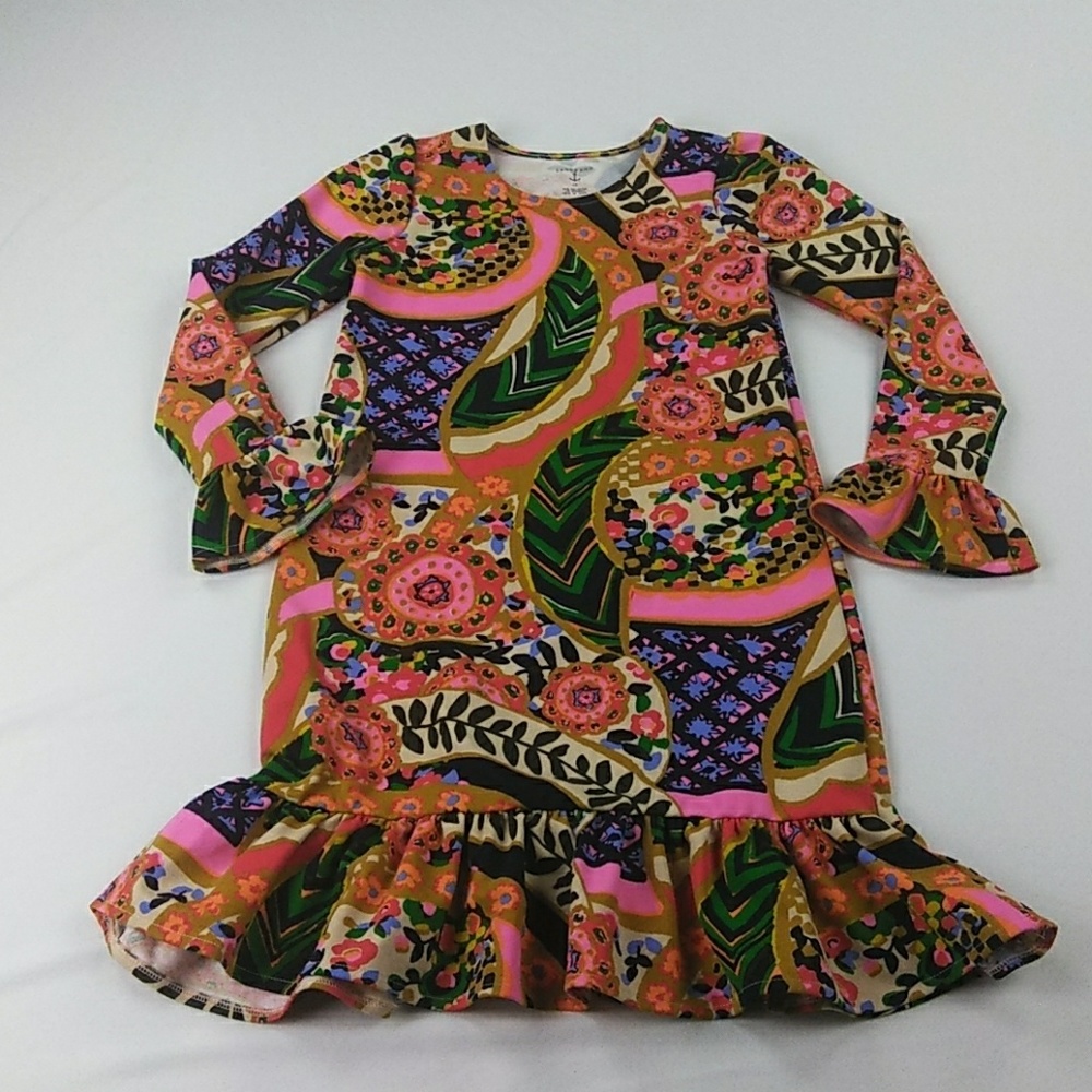 Lands end girls dress size 12 abstract pattern
